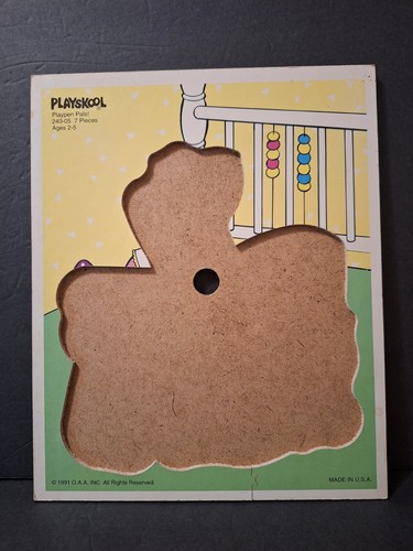 Vintage 1991 Playskool CABBAGE PATCH Playpen Pals! 7pc Wooden Tray Puzzle 240-05 - Picture 12 of 16