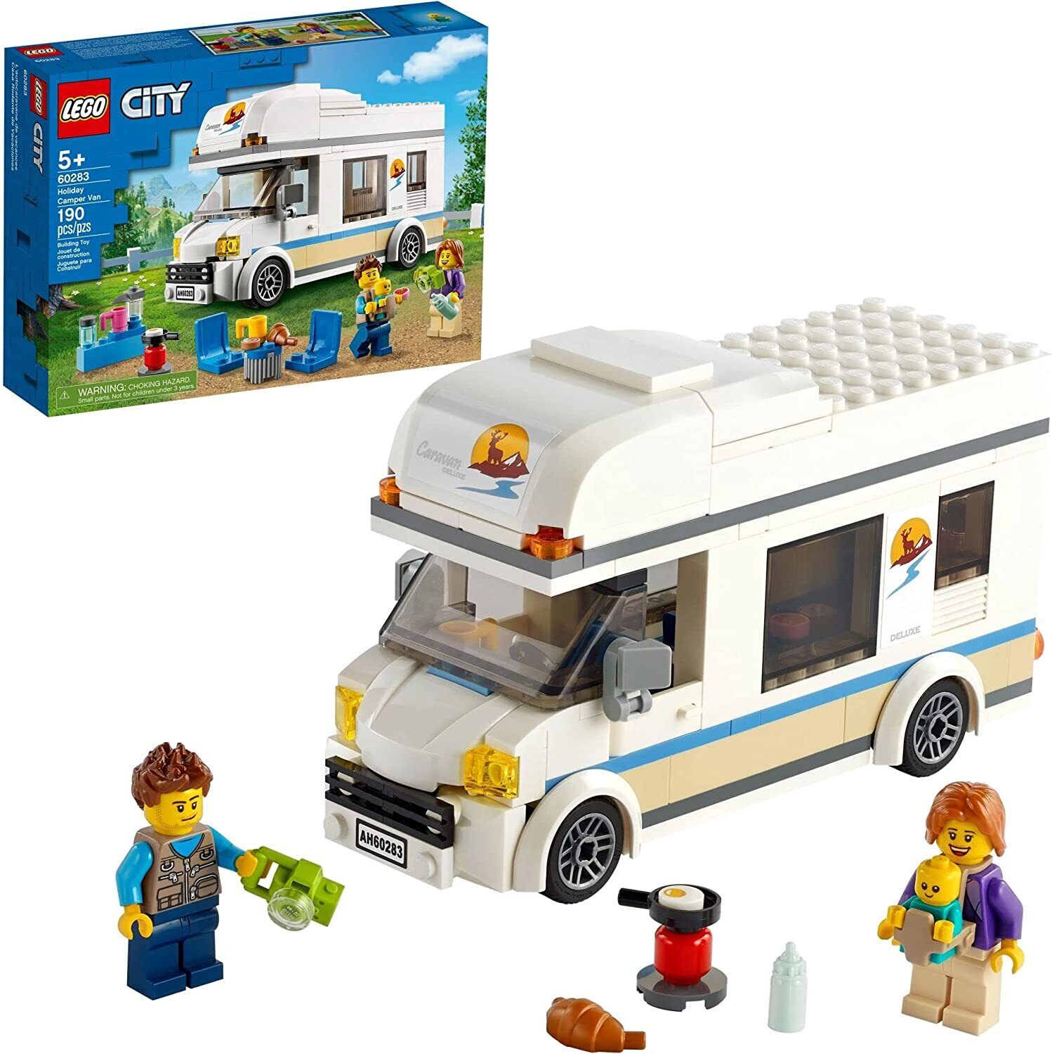 Great Vehicles Holiday Camper Van 60283 Building Toy Set for Kids, Boys, and Gir