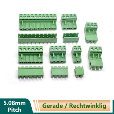 5.08mm Pitch PCB Terminal Block Ramps Verbinder Plug-in Screw 2/3/4/5/6/7/8 PIN 