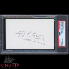 Sir Edmund Hillary signed 3x5 Index Card PSA DNA Slabbed Mt Everest Auto C2034