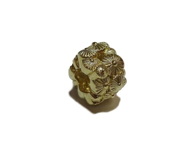 Gold Plated Sterling Silver Fossil Bead