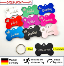 HUNDEMARKE Knochen mit Gravur - beidseitig -  NEU - BESTER PREIS