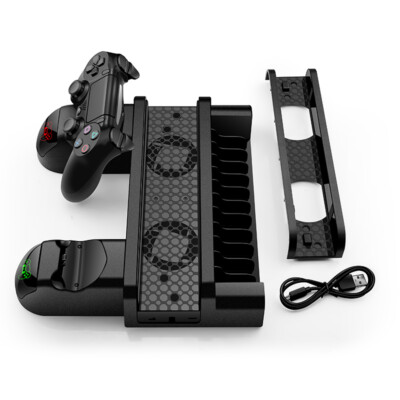 For PS4/PS4 Slim/PRO Vertical Stand with Cooler Station Dual Controller Charger