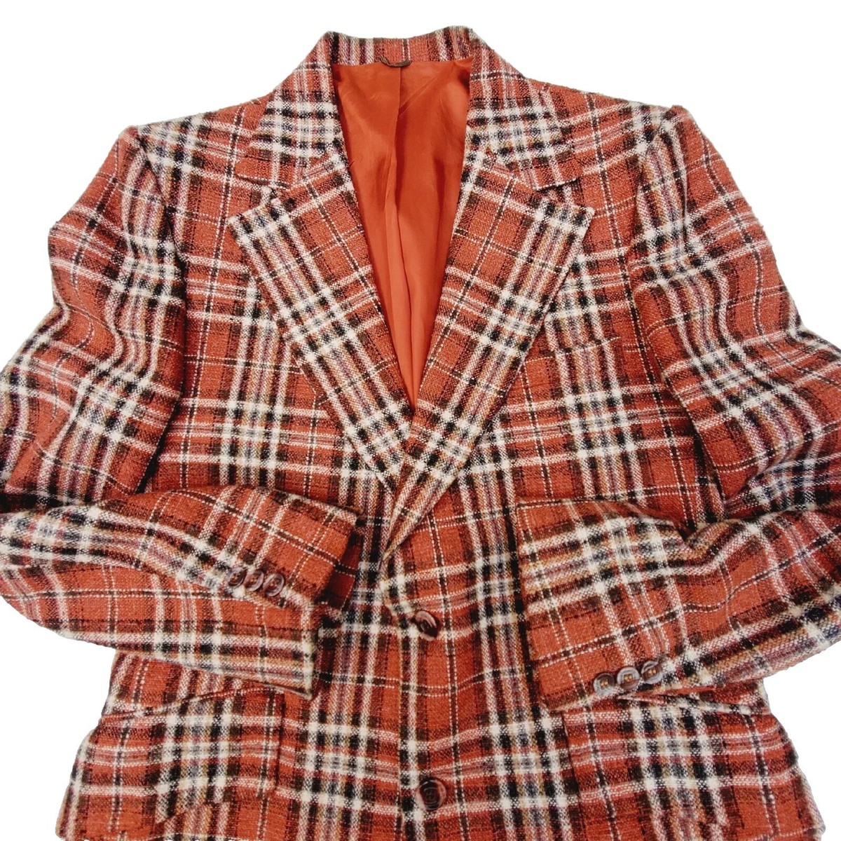 Smiths Calif Men Vtg MCM Retro 50/60s Plaid Nubby Wool Jacket