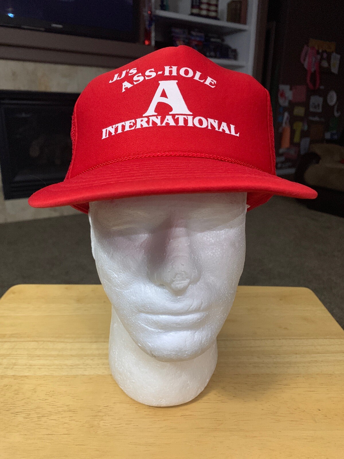 JJ’s Assssss-Hole International Red Mesh SnapBack Trucker Hat Baseball Cap