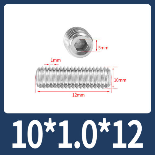 Flat Point Grub Screws Stainless Steel Fine Thread Pitch Allen Set Screw M6-M16 - Picture 26 of 85