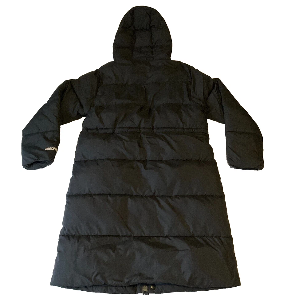 Chaqueta Abrigo Largo Puffer Fabletics Essential Mujer Talla S Negra Bolsillos Con Capucha Foto 2 de 4