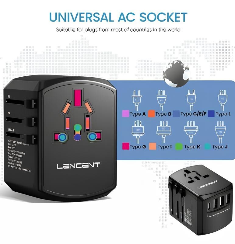 LENCENT Universal Travel Adapter eBay