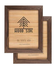 Rustic Wooden Picture Frames - Natural Solid Eco Wood - Wall & Tabletop - Brown