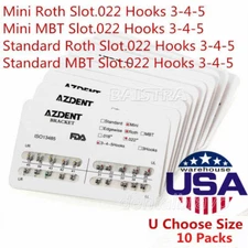 20X Dental Orthodontic Brace Bracket Mini/Standard Roth/MBT 022 Hook 3 4 5 Metal