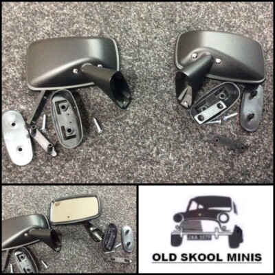 CLASSIC MINI DOOR MIRROR BLACK R/H & L/H GAM215 GAM216 AUSTIN MORRIS PAIR 7S1/2