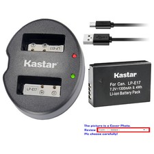 Kastar Battery Dual USB Charger for Canon LP-E17 LC-E17 Canon EOS 8000D Camera
