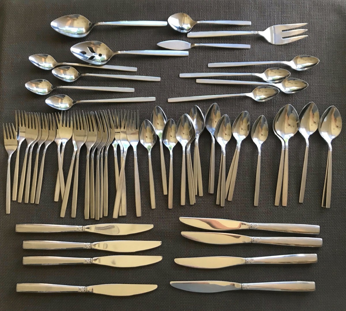 60 pcs. Vintage Oneida Ltd MELISSA Stainless Flatware-1881 Rogers