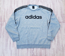    Adidas Gray Three Stripes Gray Sweatshirt  Men's XL Extra Large