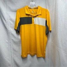 Cutter & Buck Yellow and Gray Polo Shirt with Sporty Design Large