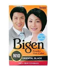 Bigen Powder Hair Color N10 Oriental Black (Pack of 4) 6 gm each fast ship