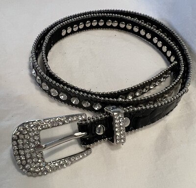 Belt in Black Patent with Crystal Buckle 1980 main image 4