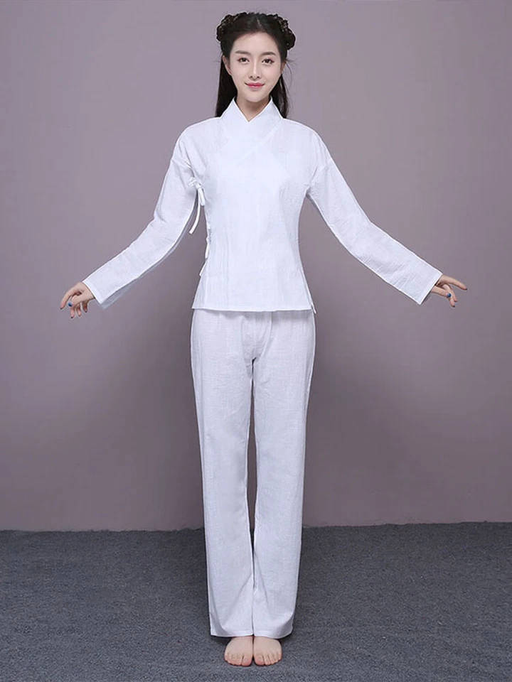 Ropa interior tradicional china Hanfu asiática mujer hombre ropa unisex para parejas Foto 2 de 4