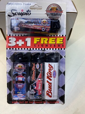4 Scripto Cigarette Lighter Budweiser Kenny Bernstein Racing