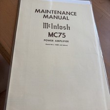 McIntosh MC75 Maintenance Manual Original