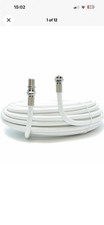 Image of 10m White RG6 Satellite Coax Cable Coaxial Lead For Satellite + HDTV + Broadband
