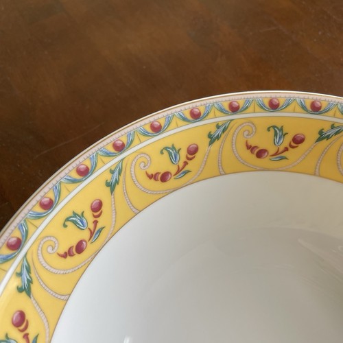 VTG TK Thun Serving Bowl Made in Italy Yellow Floral Cottage 10” Filigree Gala - Picture 3 of 6