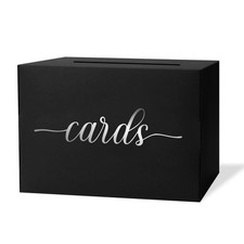 Black Party Gift Card Box Holder Silver Foil Design Wedding Reception Decor