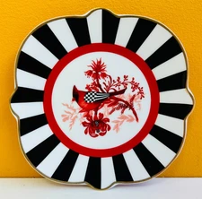 MacKenzie-Childs 42903-2137 Cardinal Toile Bread & Butter Plate, Hand Made. New!