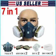 Half Face Gas Mask Reusable Respirator Mask With Filters7502 Chemical Paint Mask