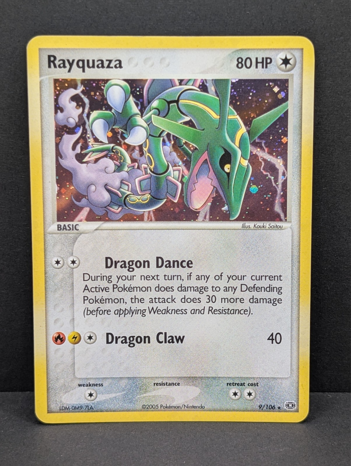 Rayquaza 9/106 EX Emerald Holo Secret Ultra Rare Pokemon TCG Nintendo vintage NM