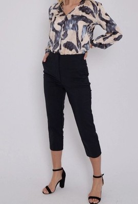 Damen Stretch Pedal Pusher Cropped Hose High Waist 3/4 Länge Capri s 8-22
