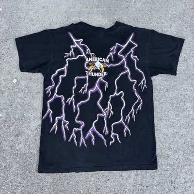 Vintage 90s American Thunder Harley Davidson Lightning AOP Tee T