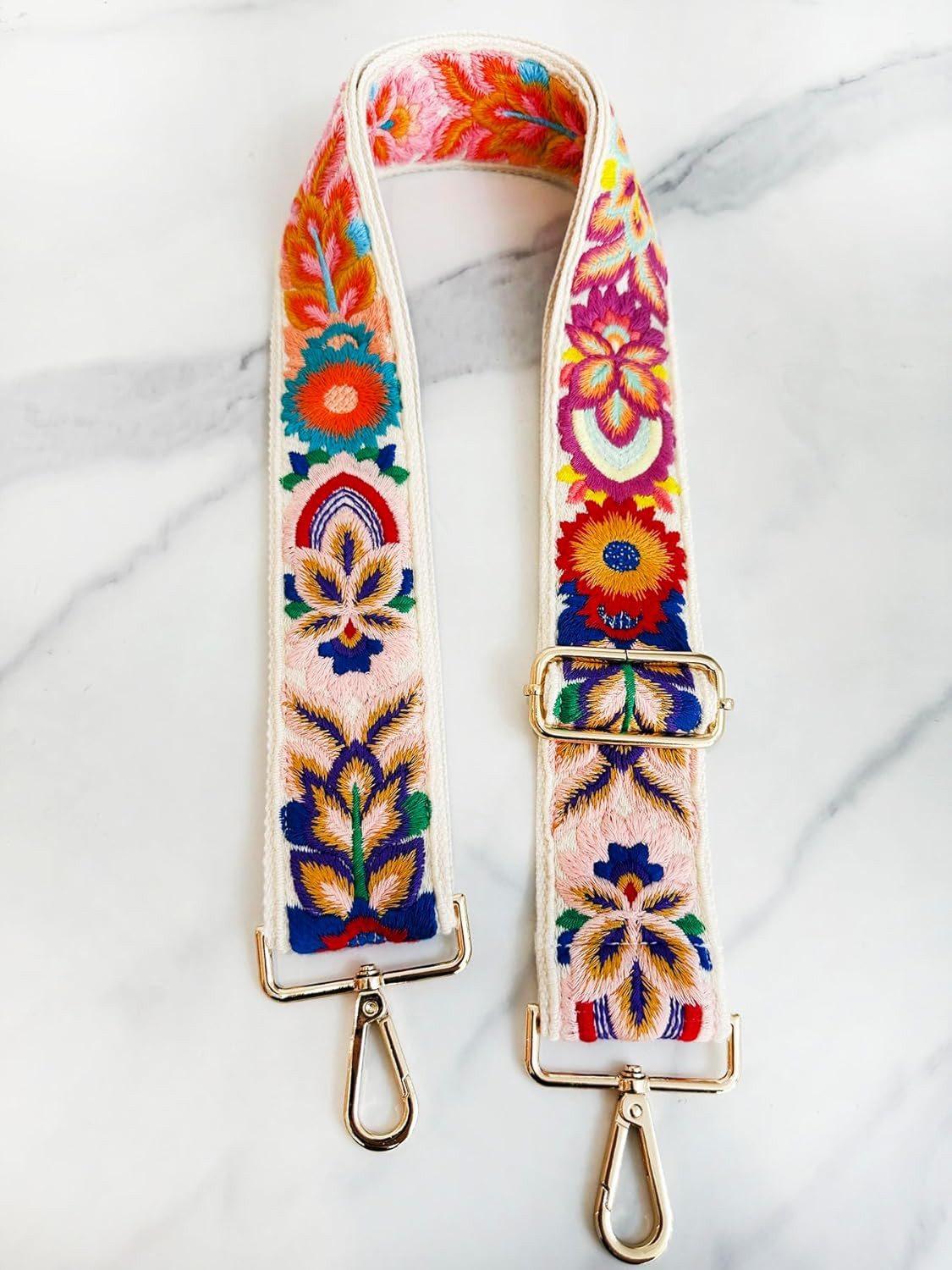 Embroidery Flower Purse Strap Replacement Crossbody for Handbags Women Guitar St thumbnail 3