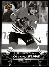 2023-24 UD Canvas Black and White Parallel Young Guns Wyatt Kaiser Rookie #C98