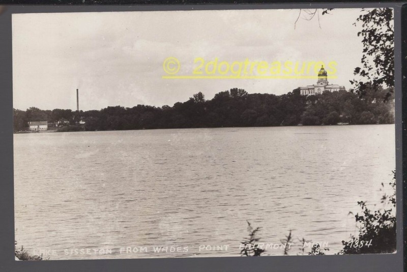 Rppc Lake Sisseton From Wades Point Fairmont Mn Minnesota Old Barn Martin County