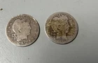 Lot of (2) Silver Barber Quarters 1895-1908-D