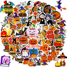 Halloween Stickers, 100Pcs Halloween Pumpkin Theme Stickers Bulk, Vinyl Waterpro