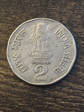 1995 India 2 Two Rupees Beautiful Rare Actual Coin TB9921*