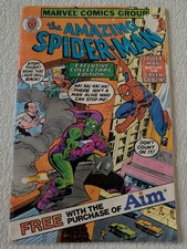 Amazing SPIDER-MAN Comic Book Aim Toothpaste Giveaway Marvel 1980 LOW GRADE