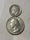 (2) 90% Silver Coins – 1 Dime & 1 Quarter – Circulated U.S. Silver Lot