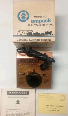 MRC AMPACK Throttle Pack Train Control Model 401. W /Original Box 1960's H.O 