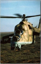 Military Aviation Postcard "Mi-24 Hind Attack Helicopter" Aviationscards.com