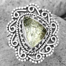 Natural Aquamarine Rough - Brazil 925 Sterling Silver Ring s.7 Jewelry R-1322