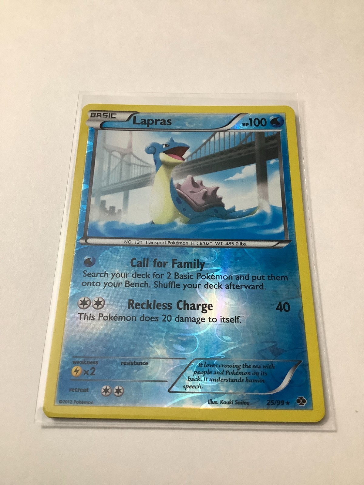 2012 Pokémon Next Destinies 25/99 Lapras Reverse Holo M/NM