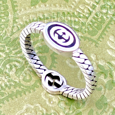Gucci Interlocking G Thin Ring US: 10 EU: 62 Silber 925 mit gealtertem Finish
