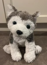 TY Classic Husky Dog Slush Plush White Gray Malamute Ice Blue Eyes 11" no tags