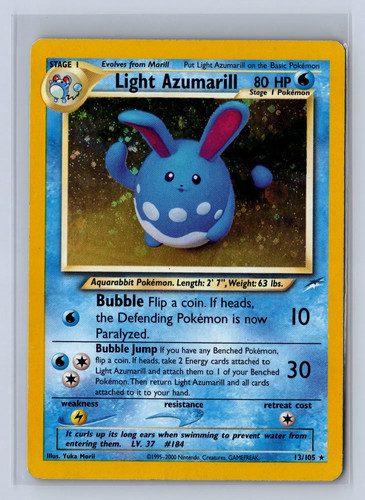2002 Pokemon Neo Destiny Holo Light Azumarill #13/105 MP