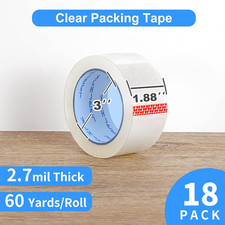 18 Rolls Clear Packing Tape, Heavy Duty Packaging Tape 2.7Mil Thick and 1.88"