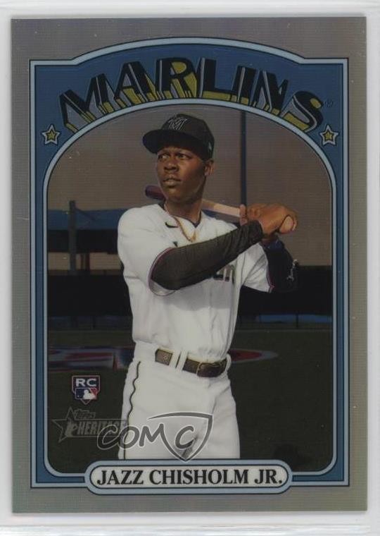 2021 Topps Heritage High Number Chrome Refractor /572 Jazz Chisholm Jr #665 00kj