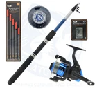 6ft Telescopic Fishing Kit with Hooks Weights Kids Fishing Kit Novice Fishing.